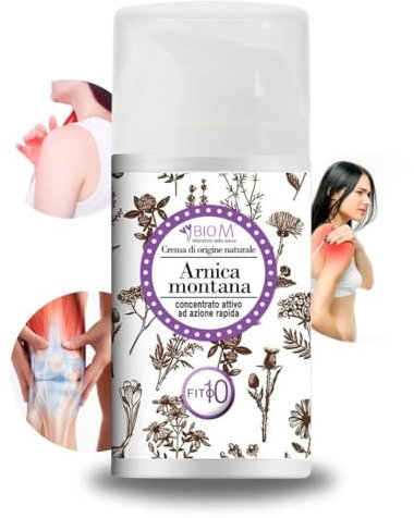 BioM Laboratorio della Natura - Crema Arnica Montana 99% Uso Umano - Pomata Forte per Dolori Muscolari, Articolari e Cervicale - Arnica con Artiglio del Diavolo - Made in Italy - 100ml