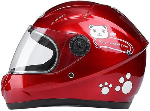 Caschi in moto per bambini Casco Full Face Motorbike Caschi Caschi di sicurezza Casco Bambini Moto Integrale Caschi Moto per ragazze Ragazzi Rosso