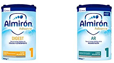 Almirón Advance Digest 1 Leche de Fórmula AntiColico y AntiEstreñimiento A Partir Del Primer Día, 800g + Advance AR 1 Leche de Fórmula AntiRegurgitación en Polvo a Partir Del Primer Día, 800g