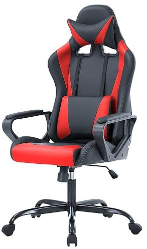 PayLessHere | Gaming Chair | Red | with Adjustable Lumbar Support