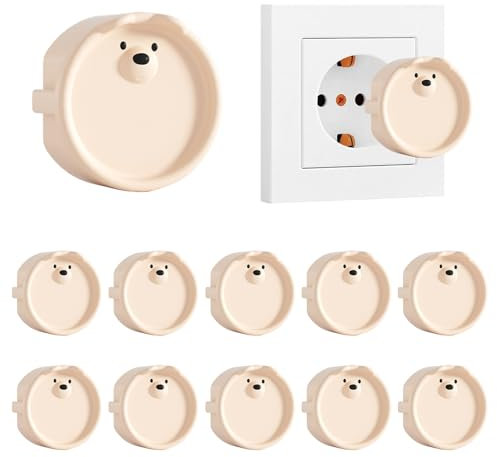 Steckdosen Abdeckung 10 Stück Bär kinderschutz steckdose Babysicherheit für Steckdosen Steckdosen Deckel Steckdosen Silikon Cartoon Steckdosenschutz Für Babys Und Kinder
