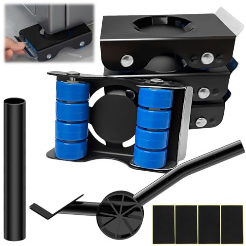 Möbel Transportroller Set, Verbesserter Möbelheber mit Bremsen, Maximale Belastung 350kg, Schwerlast Rollen Umzugsset für Möbel, Möbelrollen Transportrollen