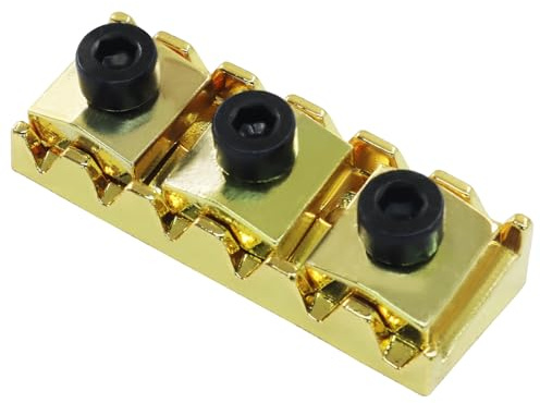 Cjueiom Låsmutter för gitarr, 42 mm gitarr, Tremolo brygglås med skiftnyckelskruv, stränglås för Floyd Rose Style elgitarr, kompatibel med dubbellåsande Tremolo-system, guld