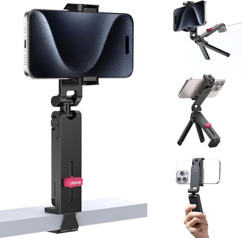 Ulanzi MA89 Mini Trépied pour Téléphone, 2 en 1 Support de Bureau Ultra-léger avec 2 Griffes Froides, Perche à Selfie Portable pour iPhone Samsung Huawei Xiaomi, Tripod de Voyage Selfie Vlog TikTok