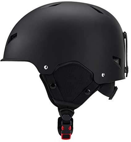 Casco da sci Casco da neve antivento regolabile per sport invernali Attrezzatura da sci all'aperto per uomo Donna Nero M