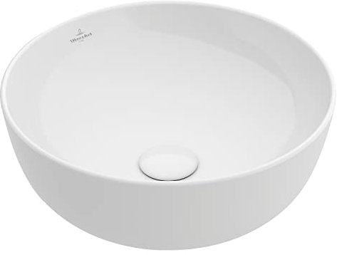 Villeroy & Boch Aufsatzwaschtisch Artis rund - modernes Aufsatzwaschbecken mit CeramicPlus - Waschschale aus robusten und langlebigen Keramik, alpinweiß