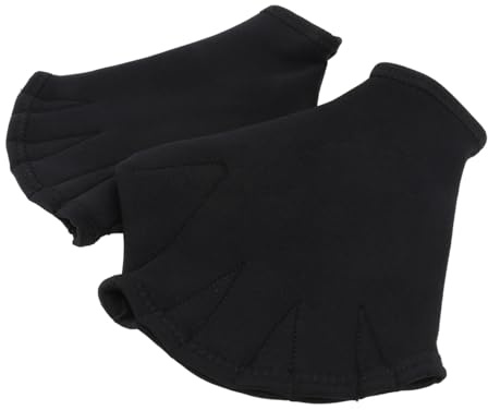 WINOMO Swimming Gloves Cold Water Women Swim Paddles Hand Diving Paddle Aquatic For Training Open Webbed Lap 1pair Half Finger Well Adjustable Wrist Strap Sizes for Men Adult