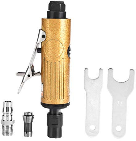 Druckluftschleifer Set, Mini Zylinderschaft Air Die Grinder KP-620 / KP-621 Pneumatisches Polierwerkzeug Kit mit 2-teiligen Schrauben Mini Poliermaschine (KP-620 S)