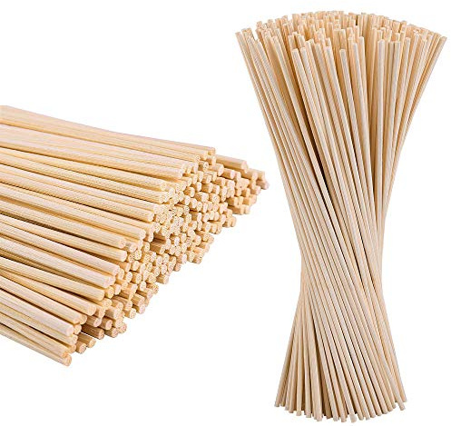 BOELLRUNO 400pz Bastoncini Legno Bamboo Naturale Stecche Bastoni Rotondi Piccoli in Legno Bastoncini per Profumatori Diffusori Artigianato Fai da Te da Bastoncini di bambù e Diffusori di Rattan