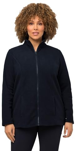 Ulla Popken Chaqueta Polar, Sistema de pantalón de Traje, Chaqueta Interior, Material Reciclado Marina 54+ 796970130-54+