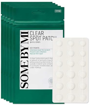 SOME BY MI 30 Days Miracle Clear Spot Patch - Pack of 5, 90 Counts, 2 Size(10mm 45Counts, 12mm 45Counts) - Invisible Hydrocolloid Skin Trouble and Pimple Patch with No Irritation - Korean Skin Care
