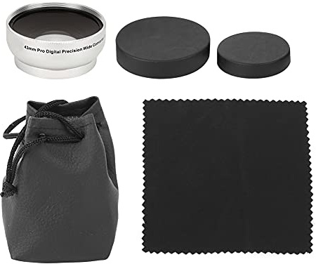 Lente di Ingrandimento Grandangolare Argento in Vetro Ottico 0,45X per Fotocamera da 43 Mm