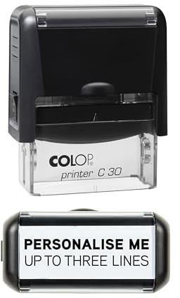 Personalised Custom Made Self-Inking Business Company Address Rubber Ink Stamp - 48mm x 18mm (3 Lines)