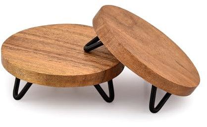 Indus Lifespace Alzate per espositori per vassoi per feste, alzate per dessert, per feste, sala da bar, soggiorno o giardino, set di 2 (10,16 cm x 10,16 cm x 3,81 cm)