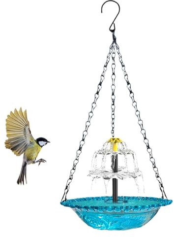 Fontana solare per il bagno degli uccelli, Fontana solare appesa per il bagno degli uccelli - Ciotola per bagno d'acqua solare da giardino,Ciotola da bagno per uccelli all'aperto, ciotola per colibrì
