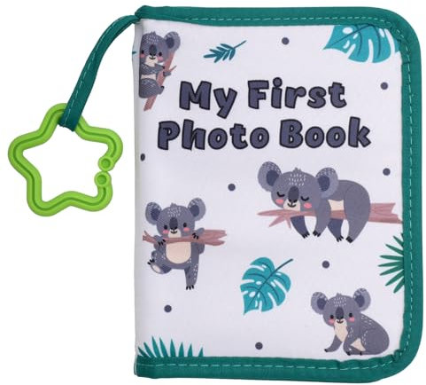 Baby Photo Albums, Soft Polyester Baby Album Photo Book Holds 17pcs 4X6 Pictures with Hook Colourful My First Family Photo Album Baby Memory Book for Newborn Toddler Kids(Koala)