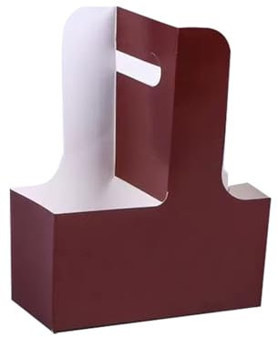 2 tazas desechables para bebidas con asa, 15 unidades de cartón, taza para bebidas calientes o frías, café, alimentos, taza para llevar, 15 unidades Qmv468 (rojo ladrillo, 20 x 8 cm)