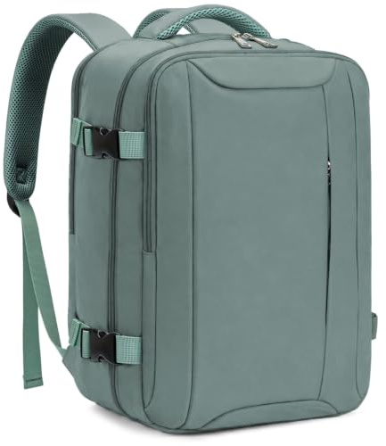 VMIKIV Mochila 40x30x20 para Ryanair 24L | Mochila Viaje Cabina Avion 40x20x25 con Bolsillo Antirrobo para Vueling Wizz Air con Bolsillo Impermeable, Verde