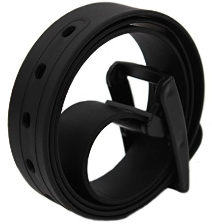 MEISHINE® Unisex Cinturón de Silicona Cinturón de Moda Hebilla de Plástico (Negro)