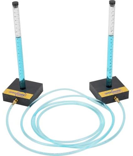 Speedway Motors Liquid Level Tool with 12 Foot Hose, Dual 12 Inch Impact-Resistant Containers for Leveling Scale Pads, Wheel Alignment Setups and Chassis Setup Accuracy