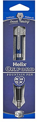 Helix Oxford Premium Fountain Pen (Dark Blue) with Plastic Free Packaging