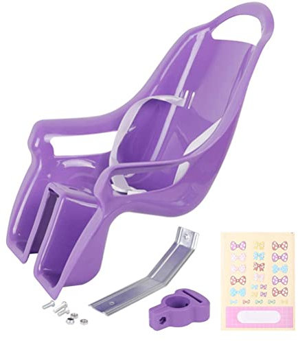 RUSTOO Doll Bike Seat for Girls' Bike, Doll Bicycle Seat, With Safety Seat Belts, Kids Bike Accessories, Fits Standard Sized Dolls and Stuffed Animals, Purple,One Size