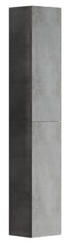 Mama Store Colonna Reversibile Sospesa 2 Ante, L. 30 X P. 22 X H. 160 Cm, Legno, Grigio Cemento