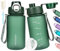 AOHAN Botella de agua de 600 ml, sin BPA, apta para deportes, con ácido carbónico, a prueba de fugas, botella deportiva motivadora con filtro para bicicleta, fitness, senderismo y escuela