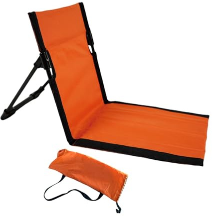 harayaa Bodenstuhl, Strandkorb mit Rückenlehne, Gefaltetes Sitzkissen Campingstuhl mit Tragetasche Strandsitze für Trekking Garten Picknick Reise Urlaub Camping Zubehör, Orange