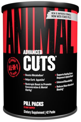 Animal Cuts Thermogenic Fat Burner - Weight Loss Pills for Women and Men for Metabolism, Energy, Focus, and Nootropic Brain Support with Ketones Appetite Suppressant Diet Pills, 42 Packs