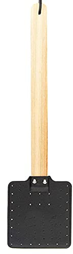 Yiida Fliegenklatsche, Fliegenklatsche Stabil, Fliegenklatsche Leder, 17,3 Zoll Heavy Duty Fliegenklatsche, Jumbo Fliegenklatsche Mit Strapazierfähigem Holzgriff PU-Leder Schwarz