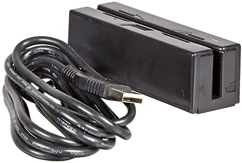 MagTek 21040108 Kartenleser mit 3 Streifen und USB-Tastatur-Emulation und 15,2 cm langes Kabel, 127 cm/s Swipe Speed, Schwarz