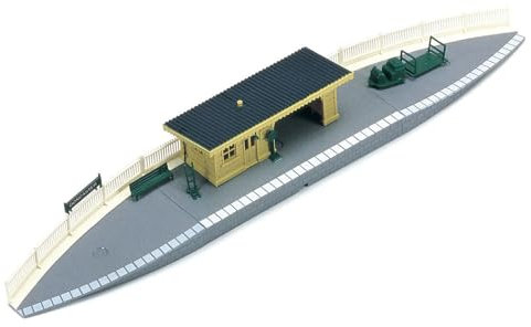 Hornby R590 OO Gauge Station Halt, Model Train Accessories for Adding Scenery, Dioramas, Woodland, Buildings and More to 00 Gauge Model Railway - 1:76 Scale, Grey