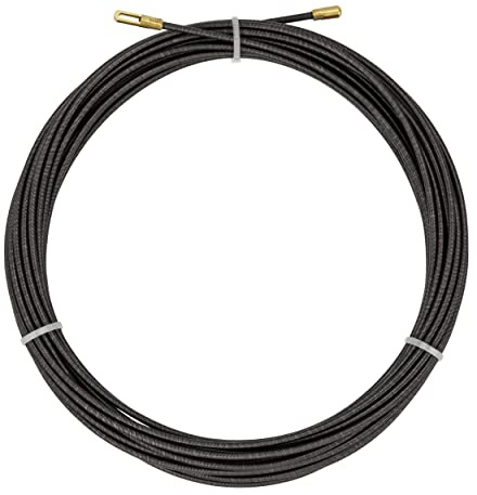 REV Einziehilfe für Leitungen und Kabel in Kabelrohr. Stahl Einziehspirale, Kabel Einzugshilfe, 10m, schwarz