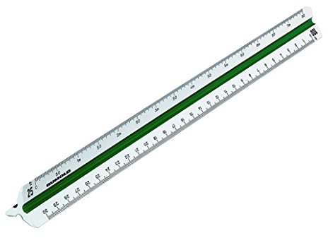 Rumold Dreikantmaßstab 150/150KE/1/30 30 cm weiß Kunststoff architect 1