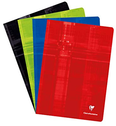 Clairefontaine 3165C häftklamrar häftklammer, A4, fodrad, 90 g, 48 ark – blandade färger, 1 styck