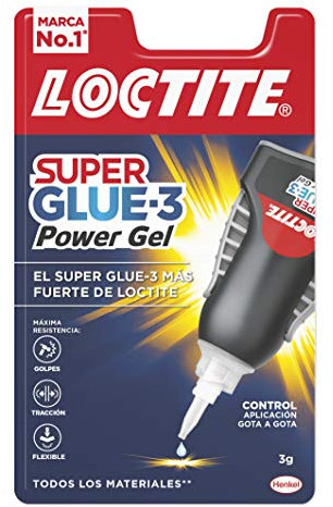Loctite Super Glue-3 Power Gel, Flexible, pegamento extrafuerte con fórmula antigoteo para aplicaciones verticales, pegamento instantáneo con boquilla precisa, 1 x 3 g