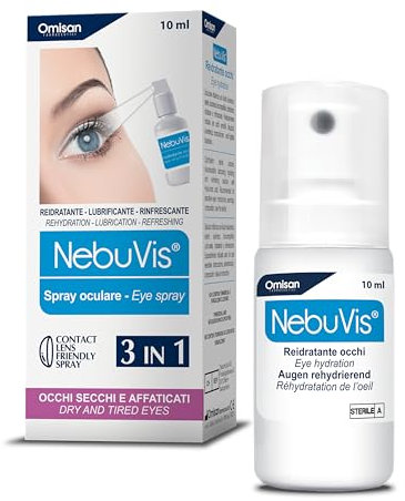 NEBUVIS Reidratante Occhi Gocce Oculari in Spray, Blu, 10 Millilitri