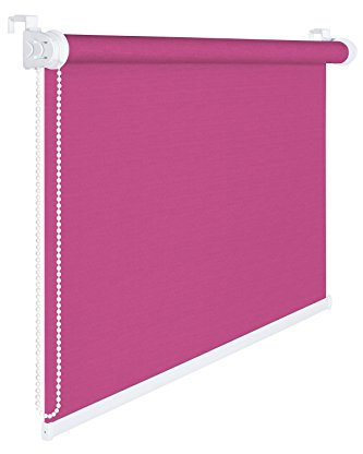KS Handel 24 FENSTERROLLO 75 cm BREITE 175 cm LANG PINK ROSA VERDUNKLUNG 50% SICHTSCHUTZROLLO INKL. SEILZUG Fenster Rollo KLEMMROLLO 75x175