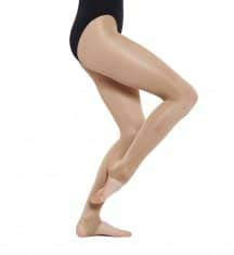 Ballett-Strumpfhose, seidiger Schimmer, für Mädchen, mit Steg, glänzend, 2 Paar Gr. Alter 9-11, Light Toast