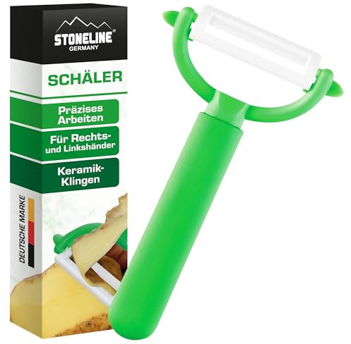 STONELINE Keramik Schäler mit Präzisionsklingen, für Rechts- und Linkshänder, spülmaschinengeeignet