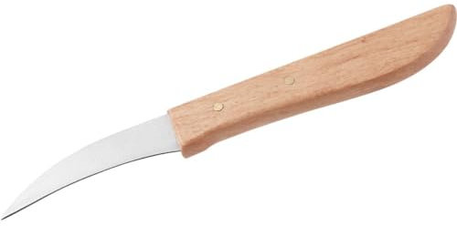 Fackelmann Nirosta Spelucchino Grandma`s – Spelucchino in Acciaio Inox di Alta qualità con Manico in Legno di faggio, Perfetto per Frutta e Verdura, Lama da 60 mm, Marrone
