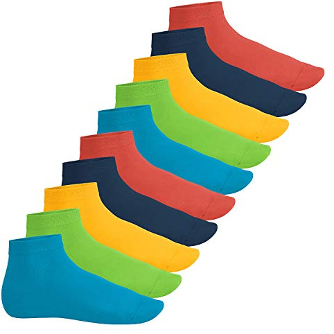 Footstar Herren & Damen Kurzschaft Socken (10 Paar) - Sneak it! - Trendfarben 35-38