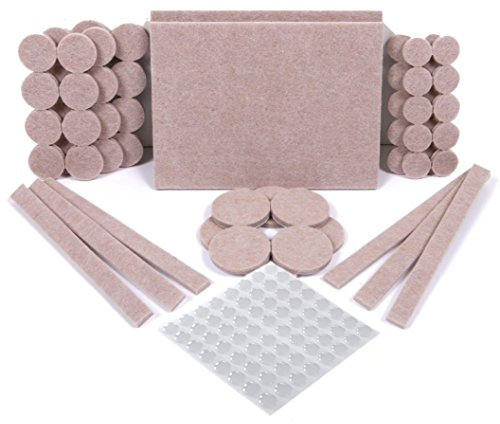 SIMALA Furniture Pads Floor Protectors - 124 Pack Beige Felt Pads For Furniture Feet. 5mm Thick For Increased Durability Are Ideal Floor Protector Pads For Hard Surfaces
