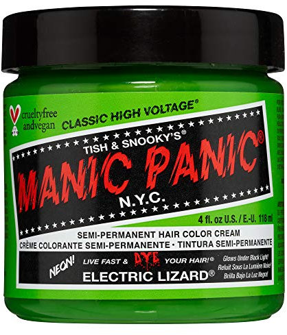 Manic Panic CLÁSICO DE ALTO VOLTAJE - Tinte para el cabello semipermanente, apto para veganos y sin el químico PPD, de larga duración 118 ml Lagarto eléctrico
