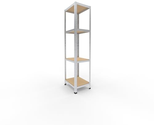 shelfplaza Home 180x40x50 cm Schwerlastregal in verzinkt mit 4 Böden und 175 kg Traglast pro Boden