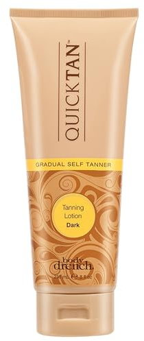 Body Drench Quick Tan Self Tanner Body Lotion – Sunless Tanning Lotion for Women, Natural-Looking Self Tan, Dark, 8 fl oz