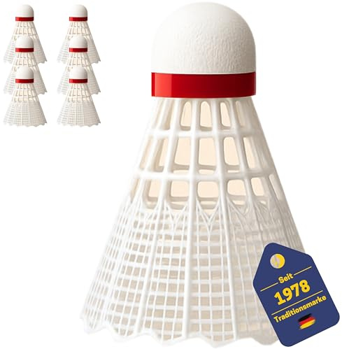 BEST SPORTING Set di palline da badminton – 6 volani in nylon o piume vere – Medium, Fast o Torneo di qualità con testa in sughero