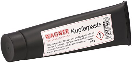 WAGNER Kupferpaste - Spezialpaste für Schraubverbindungen & Gleitflächen -Hitzebeständig bis 1200°C |Kupferpaste für Bremsen&Auspuffanlagen|Radnabenpaste Ist Oxidations |100 g
