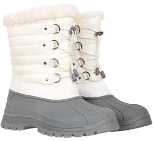 Mountain Warehouse Whistler Womens Snow Boots - Snowproof Ladies Winter Shoes, Warm, Textile Upper, Reinforced Heel & Toe Bumpers - Ideal for Walking, Hiking White Adult Shoe Size 6